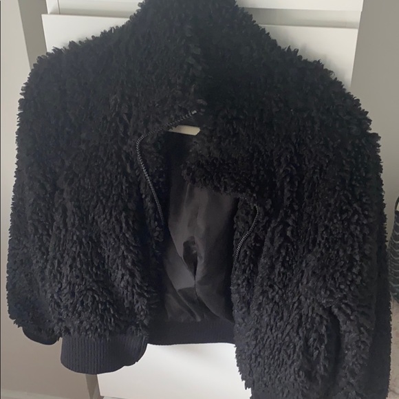 Zara Jackets & Blazers - Zara Black Teddy Jacket